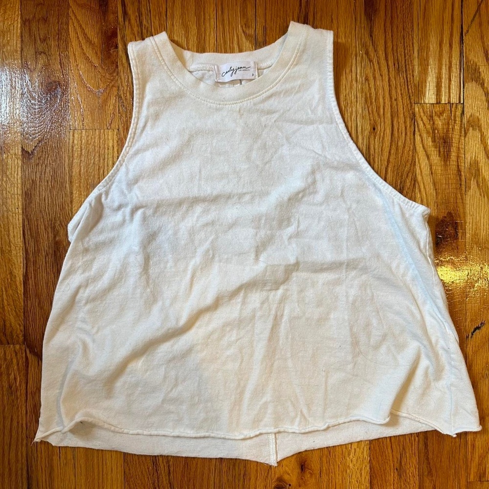 simple flowy white cotton tank top